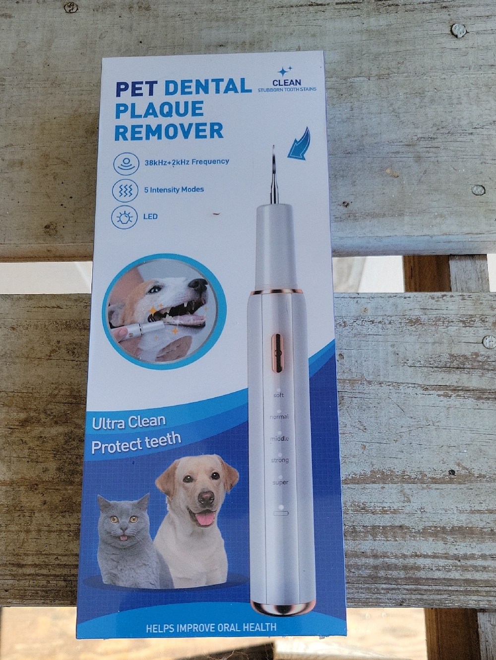 Pet Dental Plaque Remover Ultrasonic Tooth Cleaner - White